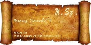 Mezey Szovát névjegykártya